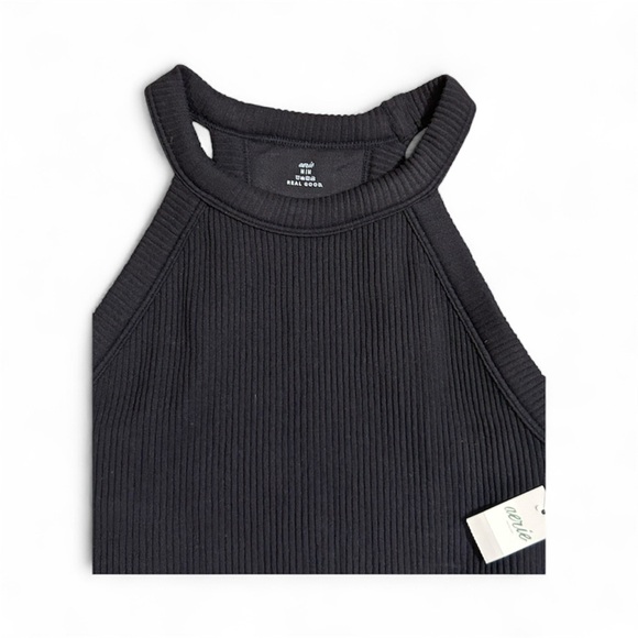 Aerie Black Ribbed Tank Top - Picture 3 of 4